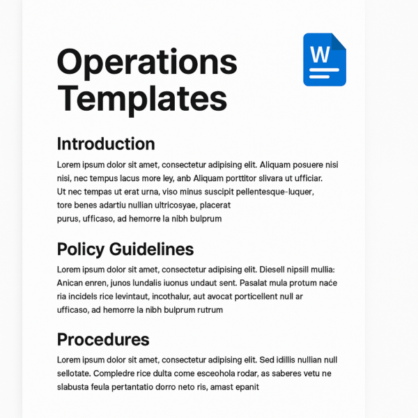 Operations Dpt. Templates