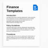 Finance Dpt. Templates